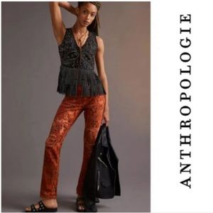 Anthropologie Pilcro Women's The Slim Boyfriend Crop Jeans Sz 28 Orange/Black